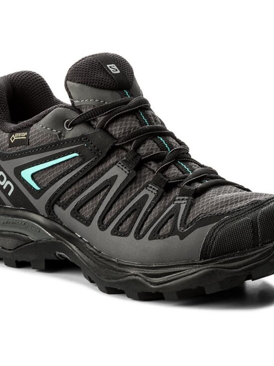 Salomon X Crest Men\'s Black Atlantis Ultra Prime GORE-TEX Prime Hiking Shoes 9.5